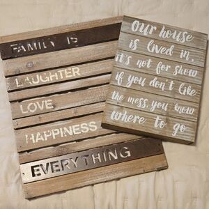 Rustic Wooden Wall Art Set